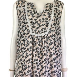 Lucky Brand Broken Arrow Linen Blend Tank Top XL